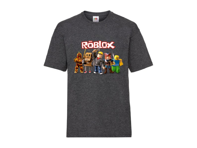 Roblox T-Shirt Kids Sizes 3-15 Years Old Multiple Colours To Choose From Dark Heather Grey