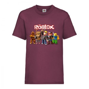 Roblox T-Shirt Kids Sizes 3-15 Years Old Multiple Colours To Choose From Burgundy