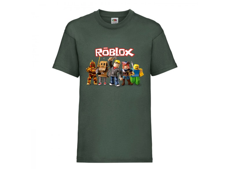 Roblox T-Shirt Kids Sizes 3-15 Years Old Multiple Colours To Choose From Bottle Green