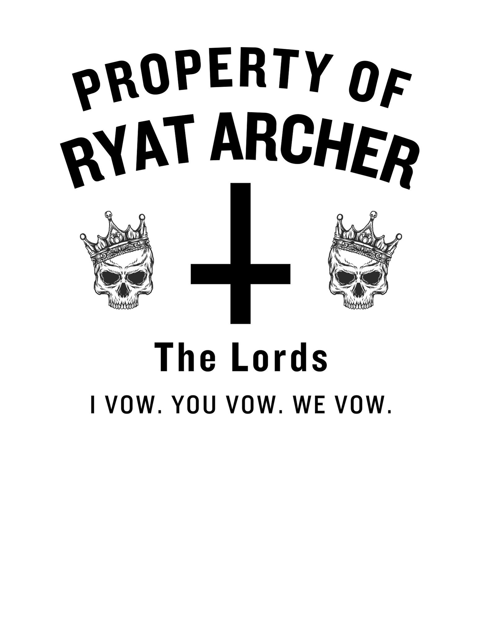 The Spade Brothers/ the Lords T Shirt Property of Tshirt. Dark Romance