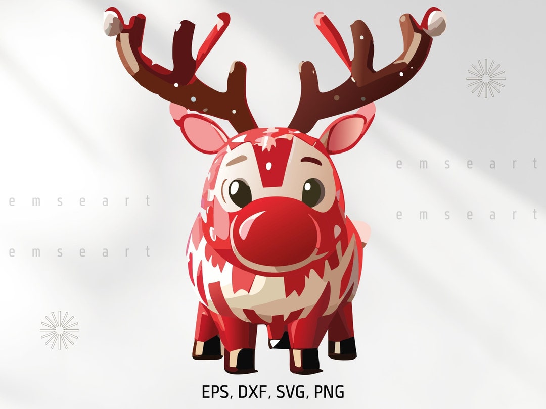 Christmas Reindeer SVG Rudolph SVG File Christmas Shirt - Etsy