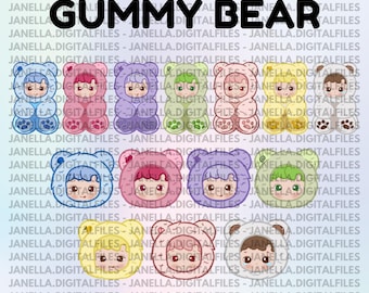 Hacipupu Gummy Bears series Digital PNG Files (14 designs)