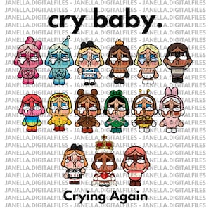 Pliki cyfrowe PNG Cry Baby Crying Again (do naklejek, notatników i innych projektów DIY)