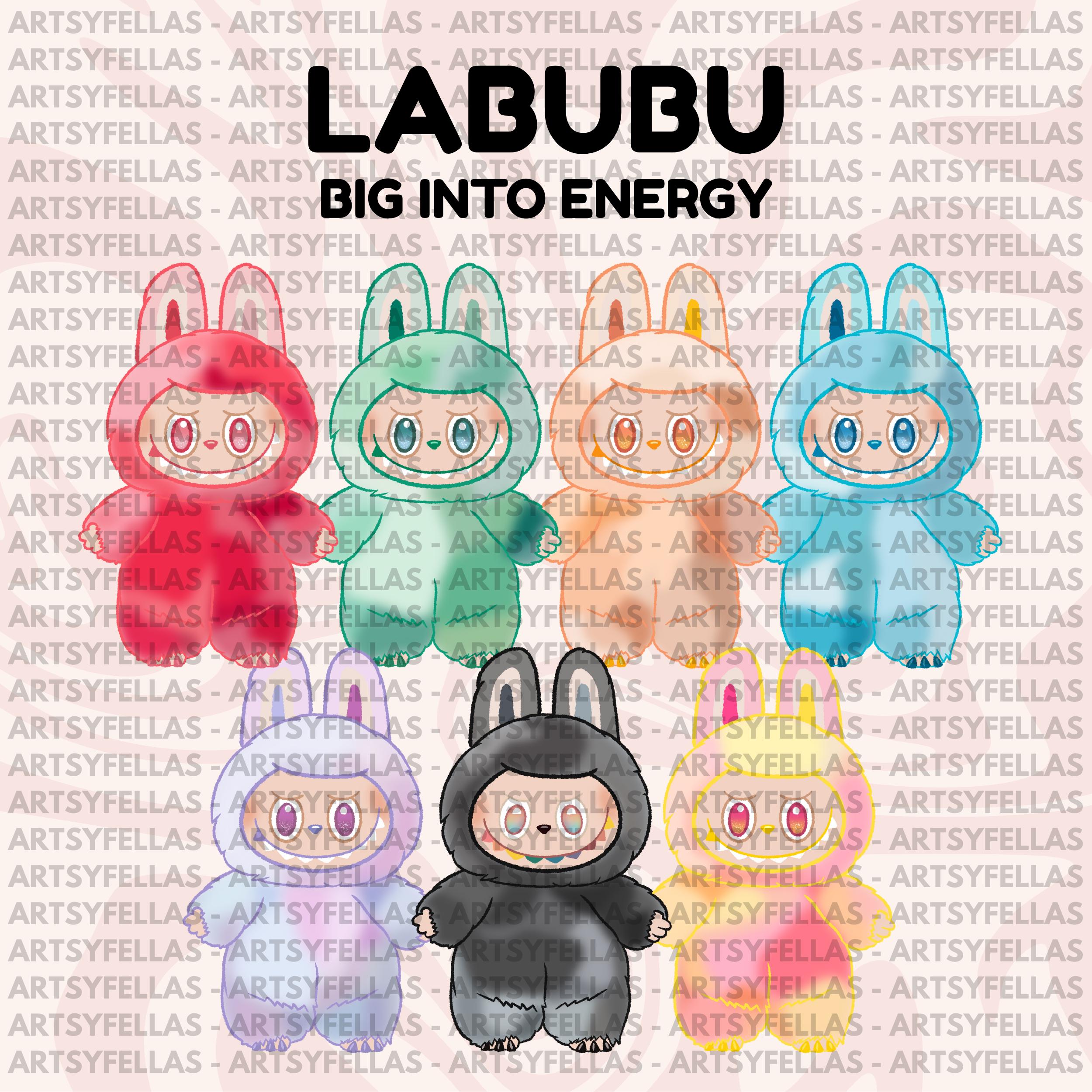 Labubu Big Into Energy Digital PNG Files (for making stickers, magnets, arts& crafts, notebook, planner, calendar, etc.)