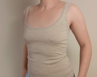Vintage 90er Jahre Merino Wolltop Dune / ärmelloses Tank