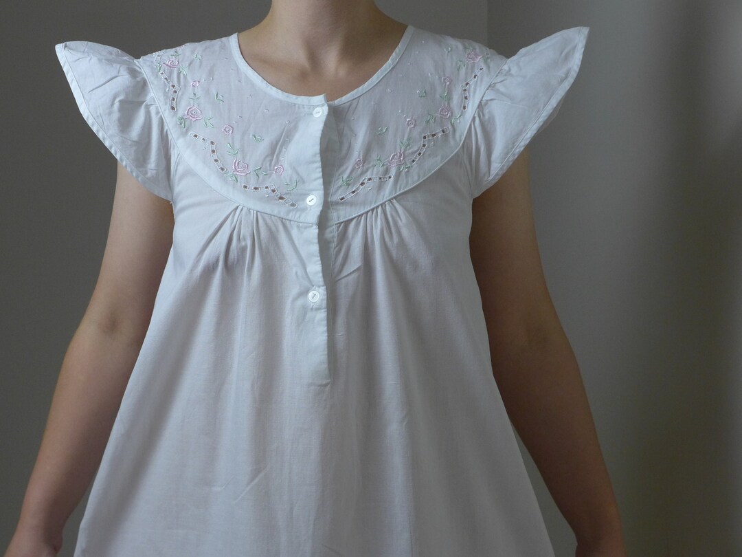 Vintage Italian Nightgown With Ruffles and Embroidered / Etsy