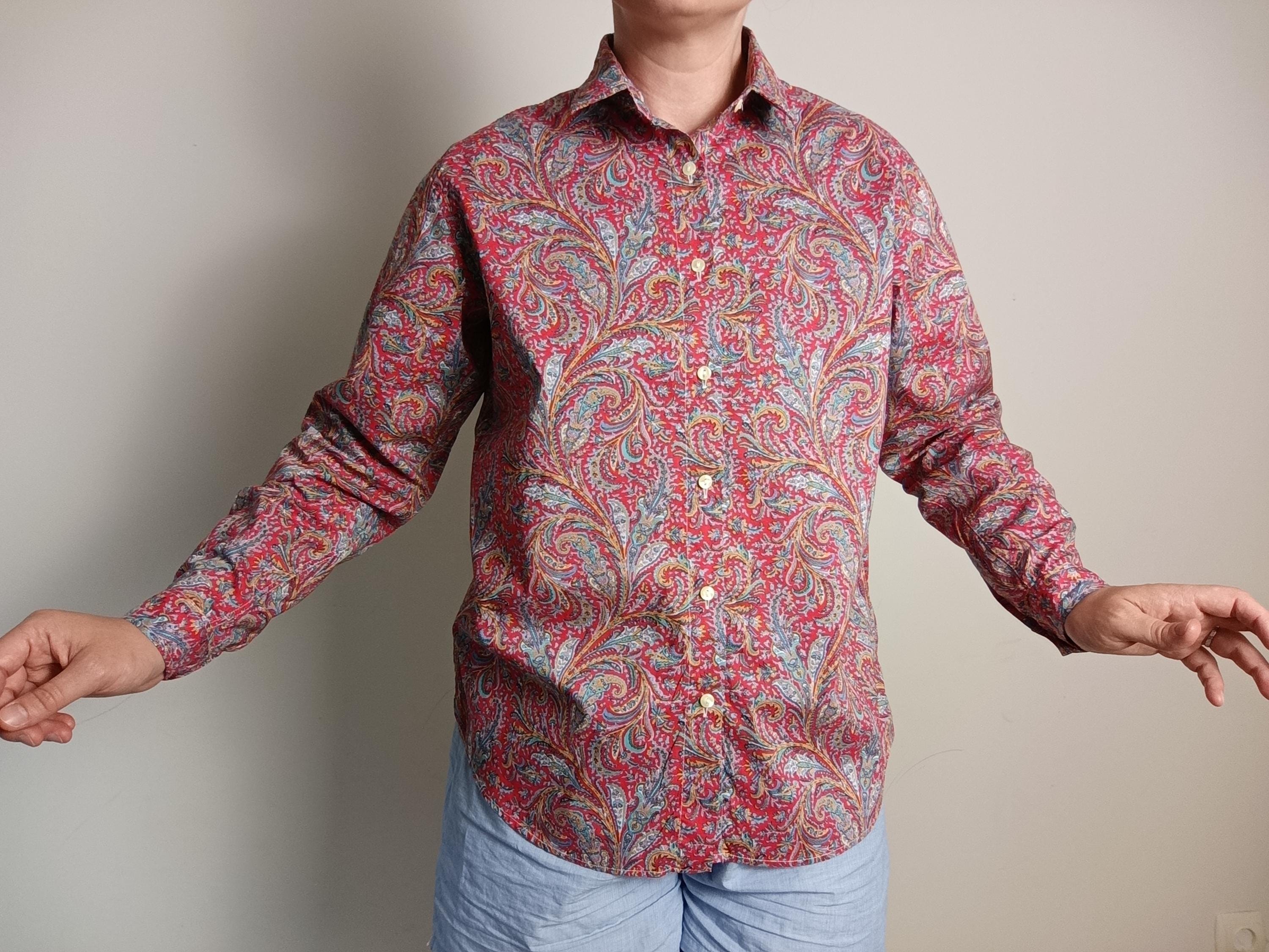 Red paisley blouse - Etsy 日本