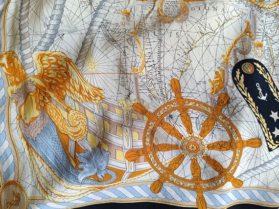 Vintage nautical silk scarf Tino Lauri - image 7