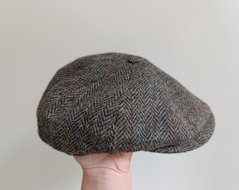 bonnet vintage en laine Harris Tweed
