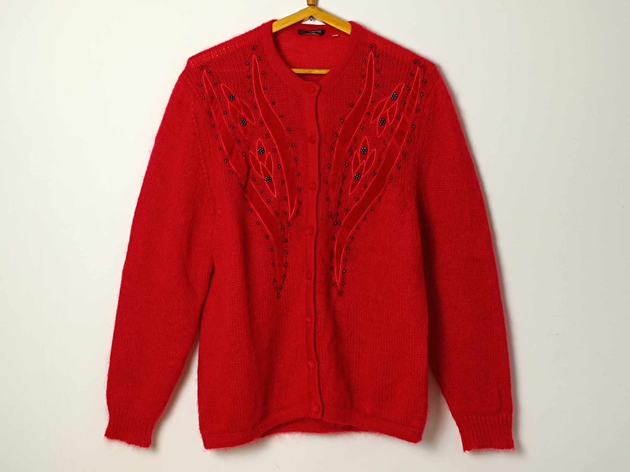 カーディガン VINTAGE - 80s vintage italy mohair knit cardigan Vintage 80s Italian Mohair Cardigan / Super Kid Mohair
