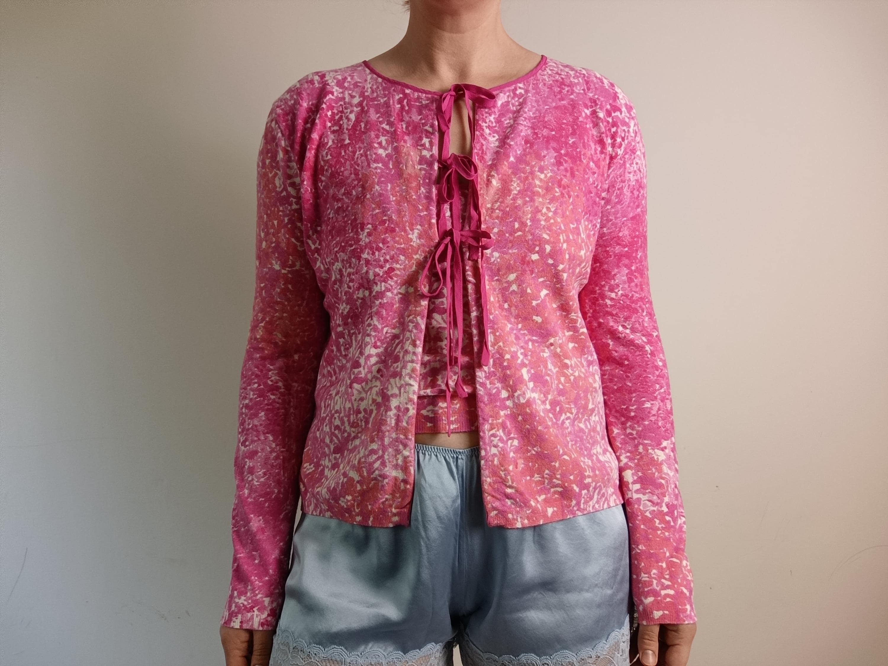 Vintage 2000s Blumarine Pink Cardigan and Camisole Top Set