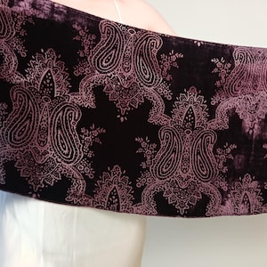 Juego de pañuelos de terciopelo de seda vintage: estampado floral Paisley, chal Art Deco (juego de 3)