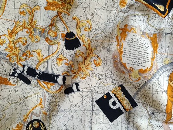 Vintage nautical silk scarf Tino Lauri - image 5