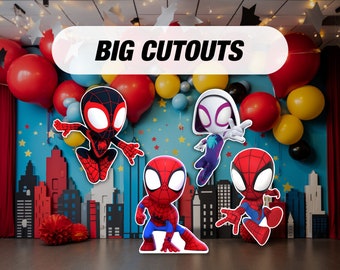 Spidey and friends birthday party cutouts, decorations, centerpieces, lawn signs, yard card, yard sign, table topper