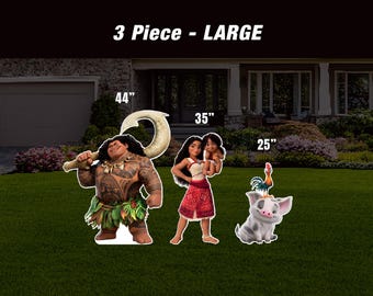 Recortes, decoraciones, centros de mesa, letreros para el césped, tarjetas para el jardín, letreros para el jardín y adornos para la mesa de Moana
