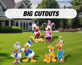Mickey mouse clubhouse themed birthday party cutouts, decorations, centerpieces, lawn signs, yard card, yard sign, table topper