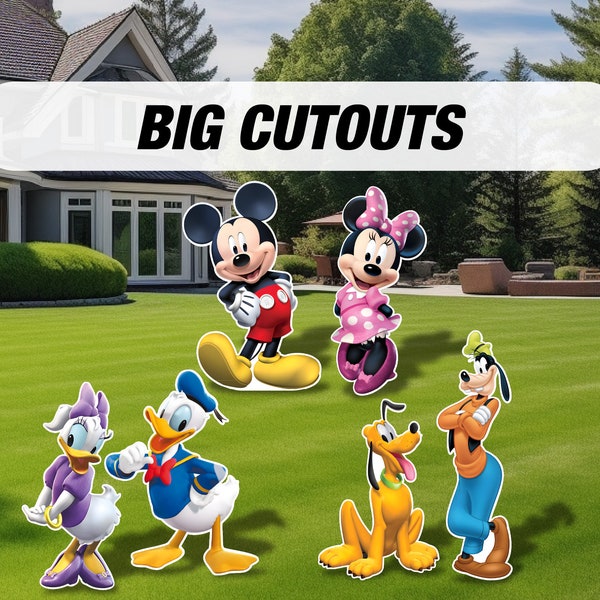 Mickey mouse clubhouse themed birthday party cutouts, decorations, centerpieces, lawn signs, yard card, yard sign, table topper