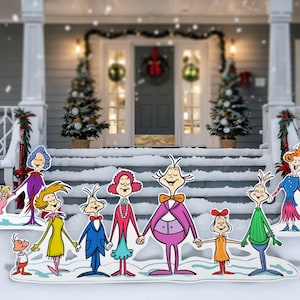 Christmas Carolers Cutout Decorations, Standee, Villager Singing, Ville Christmas decor yard sign lawn sign Who Christmas Xmas AD