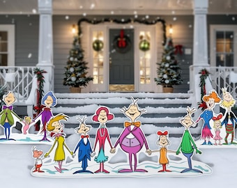Christmas Carolers Cutout Decorations, Standee, Villager Singing, Ville Christmas decor yard sign lawn sign Who Christmas Xmas AD
