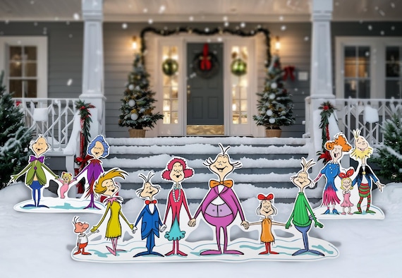 Christmas Carolers Cutout Decorations, Standee, Villager Singing, Ville Christmas decor yard sign lawn sign Who Christmas Xmas AD