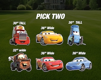 Cars Cutout Decorations, cars cutouts, centerpieces, Standee, birthday party prop, yard sign, lawn sign, cars movie