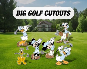Hole in One Mickey mouse golf themed golf party cutouts, decorations, centerpieces, lawn signs, yard card, yard sign, table topper