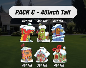 Christmas House Cutout Decorations, centerpieces, Standee, Ville Christmas decor, yard sign, lawn sign, Who Christmas