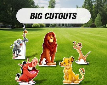 Lion King cutouts birthday party cutouts, lion king themed party, decorations, centerpieces, lawn signs, yard card, yard sign, table topper