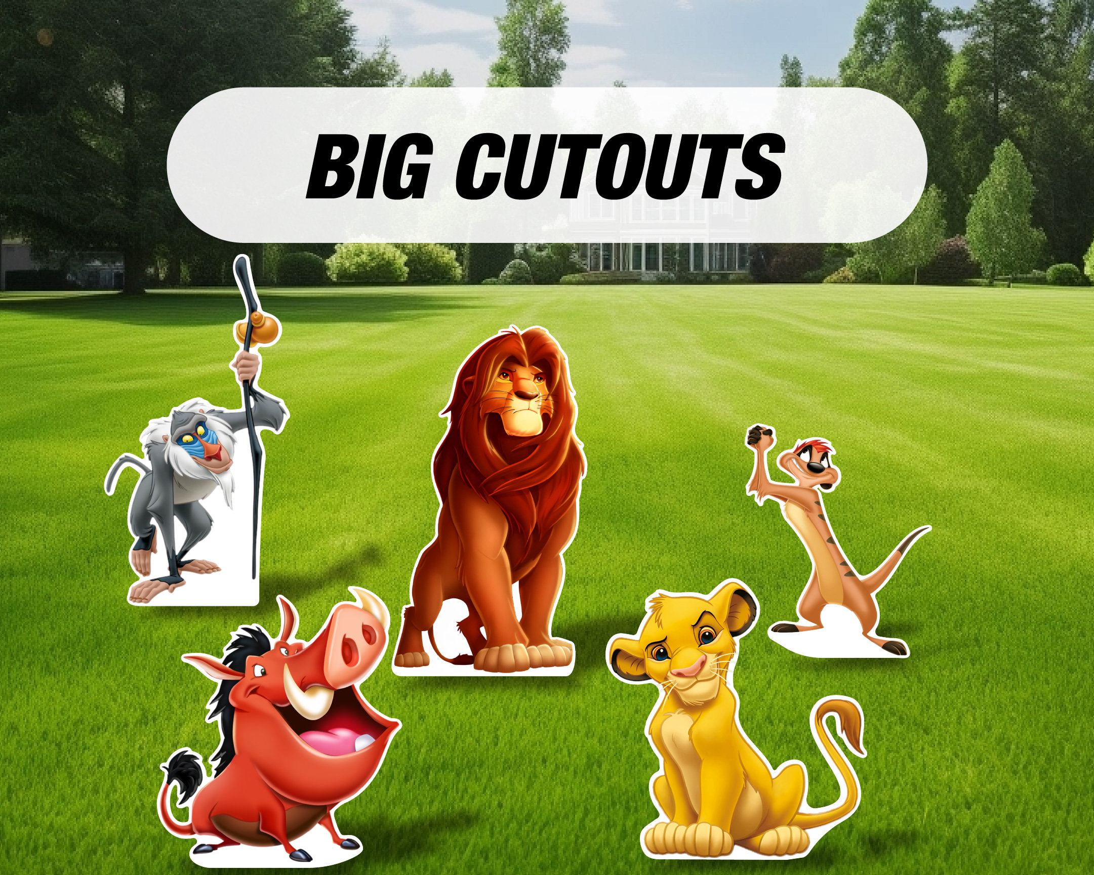 Lion King cutouts birthday party cutouts, lion king themed party, decorations, centerpieces, lawn signs, yard card, yard sign, table topper