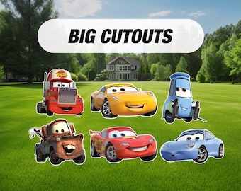Cars Cutout Decorations, cars cutouts, centerpieces, Standee, birthday party prop, yard sign, lawn sign, cars movie