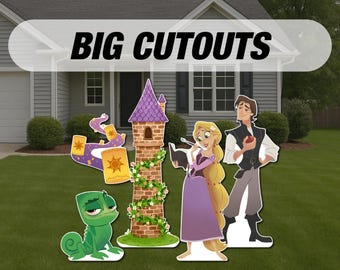 Tangled Party Cutouts, Rapunzel Yard Signs, Tangled Birthday Decorations, Coroplast Lawn Signs, Backdrop Centerpieces Party Decor