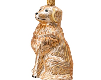 【未使用品】ナタリーレテ 犬 オーナメント ハンドペイント 硝子 クリスマス ヴィンテージ ハンドペイント ゴールデンレトリバー ガラス