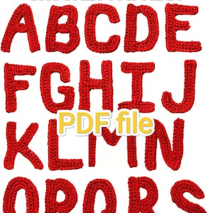 Häkelanleitung Großbuchstaben, gehäkelte Buchstaben, gehäkelte abs Buchstaben, Anleitung für Großbuchstaben gehäkelt, Namensbuchstaben gehäkelt, PDF
