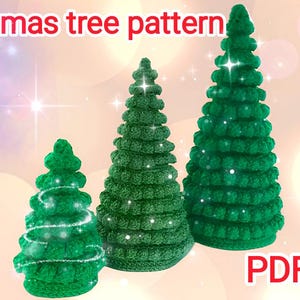 Pom Pom Christmas Tree Crochet Pattern 3 Sizes, Christmas Tree Crochet Pattern, Winter Crochet Patterns,  crochet New Year&#39;s decor for home