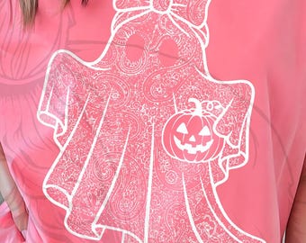 Lace Ghost PNG – Gothic Halloween Clipart, Transparent Background (Digital Download)