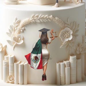 Graduation Girl Clipart Graduation Clipart Law School College Senior Clipart with Flag SPECIAL REQUEST - MEXICO