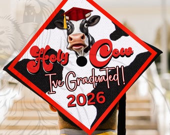 Czapka absolwenta Holy Cow, klasa 2026 (wydruk cyfrowy)