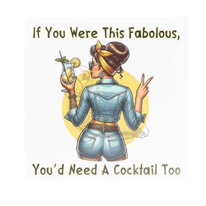 Bar Cart Art Sarcasm Rockabilly Summer Cocktail Drink Coquette Girl Graphic PNG