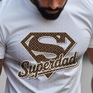 Superpai PNG - Gráfico de Dia dos Pais, Padrão Xadrez para Camisetas, Canecas, Adesivos - Presente para Pai, Pai Super-herói