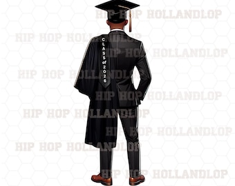Graduation Guy Digital Art | Black Suit Graduate Clipart | Class of 2026 PNG | Senior Graduation Download | Male Graduate Illustration