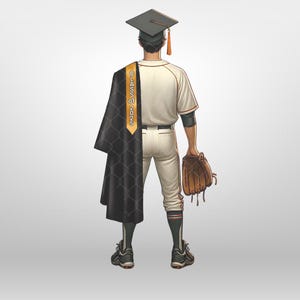 Clipart di baseball per ragazzi laureati Laurea Liceo College Senior PNG Baseball Regalo di laurea