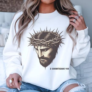 Christlicher JESUS mit Dornenkrone Art- 2 Korinther 9:15 -Gottes unbeschreibliches Geschenk Für T-shirts, Tassen, Ornamente und mehr