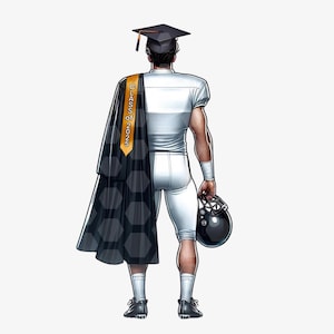 Afstuderen jongen voetbal clipart afstuderen High School College Senior png voetbal afstudeercadeau