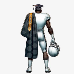 Afstuderen jongen voetbal clipart afstuderen High School College Senior png voetbal afstudeercadeau