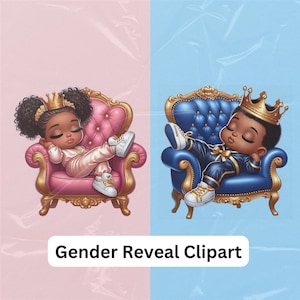 Gender Reveal baby jongen en meisje kinderkamer clip art baby rammelaar gender Reveal png digitale afbeelding voor taart ontwerp uitnodiging partij decor sticker