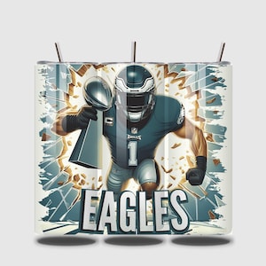 Eagle Football Fan Art champions Eagles Lover American Football Philly Pride 30oz Straight Tumblers 10&quot; x 9.4&quot; Tumbler Wrap Digital Print