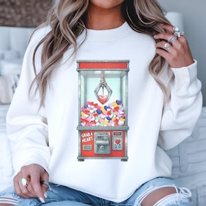 Valentijn Arcadegame Grijp een hart grafisch ontwerp | Retro gamingkunst voor T-shirts, wenskaarten, mokken, doe-het-zelfkaarten en meer