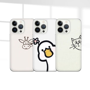 Bonita funda de teléfono con dibujos animados, divertida funda para iPhone 16 Pro, 15, 14, 13, 12, 11, Google Pixel 9 Pro, 8, 7A, Samsung S25, S24 FE, A26, A36