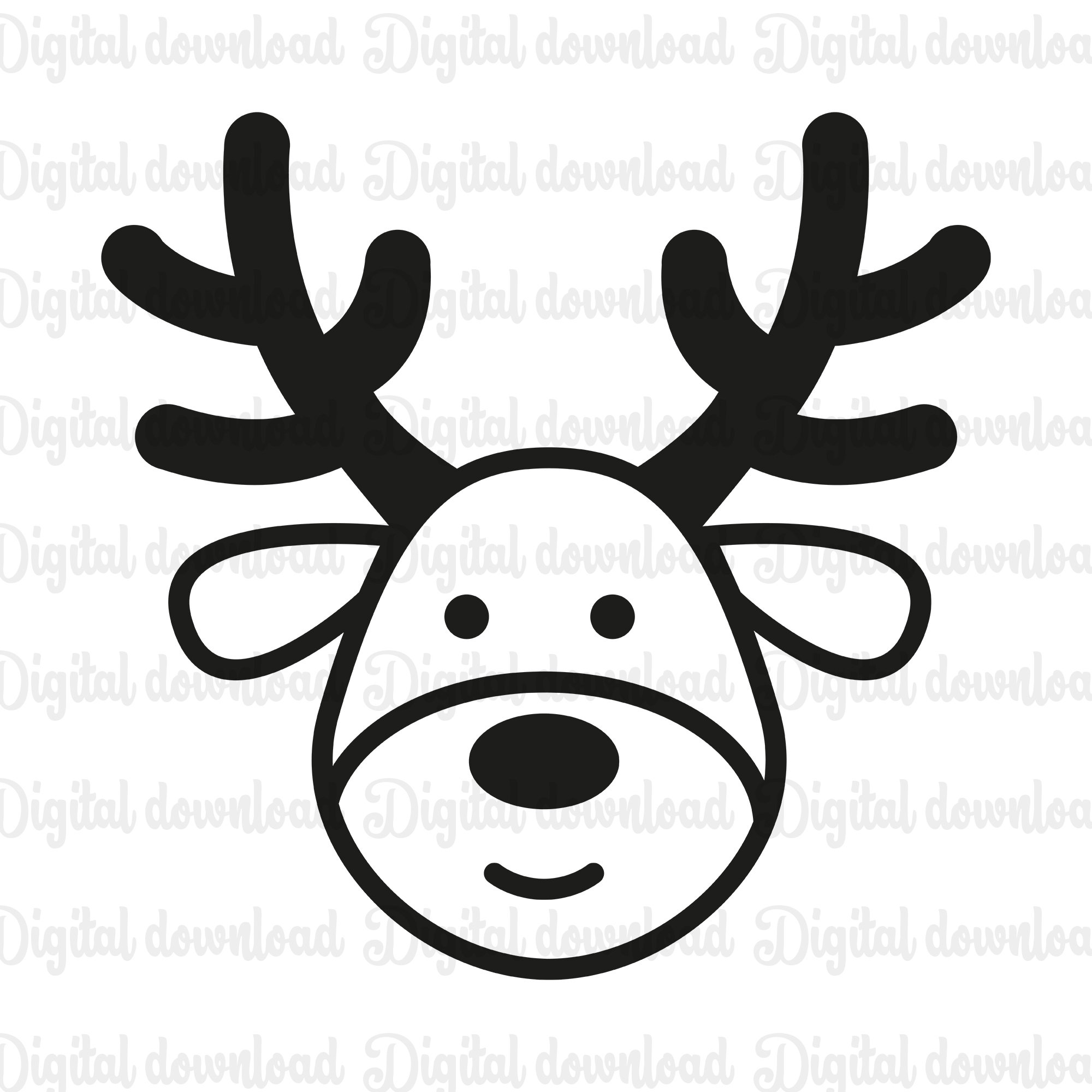 Rentier Gesicht SVG Weihnachten Rentier svg Urlaub svg Etsy.de
