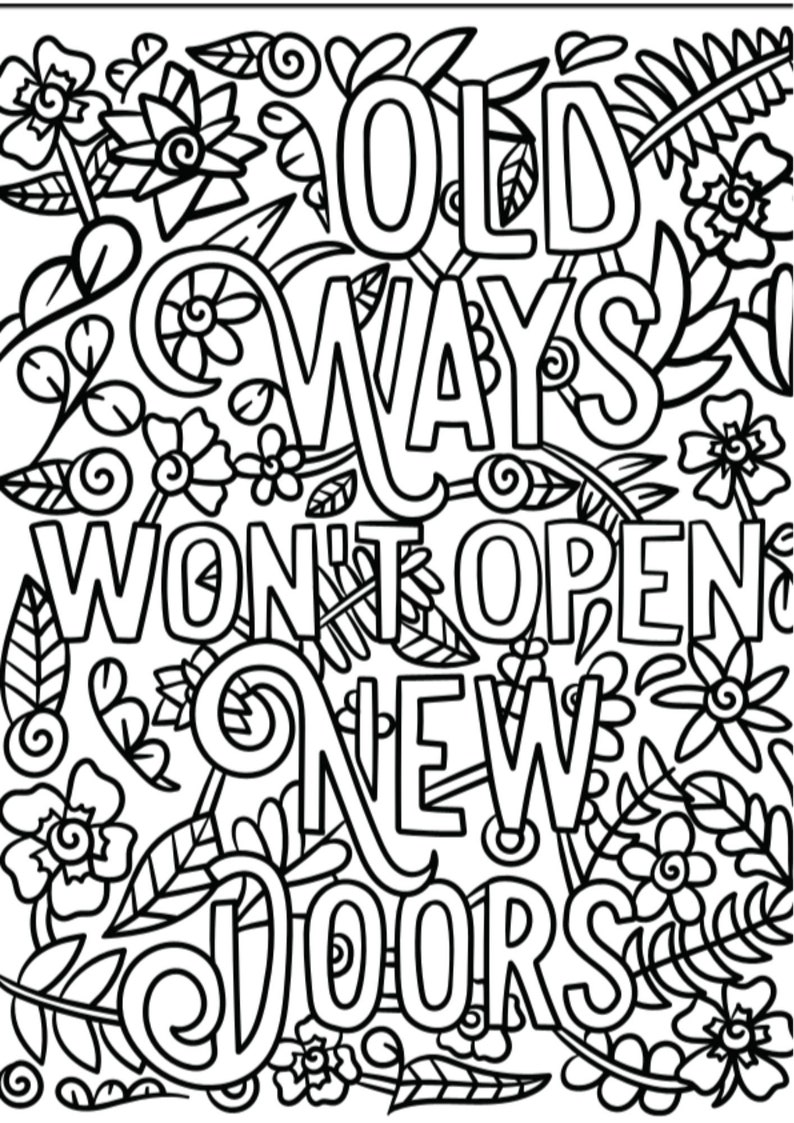 10 Motivational Coloring Pages . - Etsy